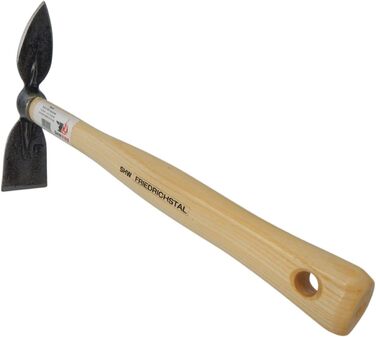 Hand hoe, sturdy forged hoe for the garden, wide and heart-shaped blade, 40cm short ergonomic handle from SHW-FIRE