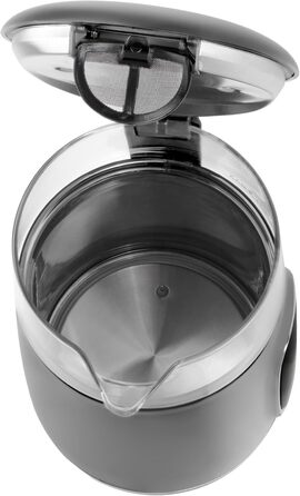 Електричний чайник Adler з регулюванням температури 2200W, 1.7L з LED-дисплеєм та сенсорною панеллю, 5 програм, функція підтримання тепла, фільтр, темно-сірий сріблястий колір