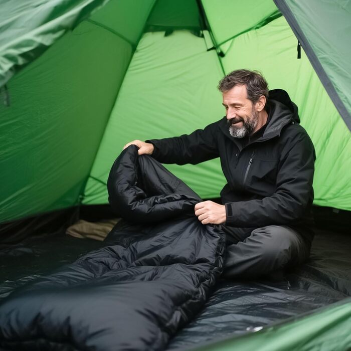 Спальний мішок Clostnature для кемпінгу та подорожей: легкий, компактний, 3 сезони, чорний (0.9 кг)