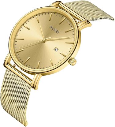 Годинник чоловічий BUREI, мінімалістичний аналоговий кварцовий, водонепроникний, ультратонкий. Чудовий подарунок для чоловіків (Rosegold Black Rose)