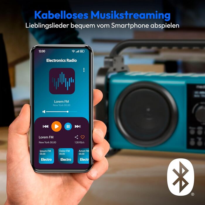 Радіоприймач Medion E66877 DAB+ Baustellenradio: Bluetooth 5.0, DAB+, UKW, LED-ліхтар, акумулятор/мережа, водонепроникний (IP44), синій