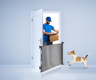 Висувна сітка для захисту сходів Ruhhy 13-140см, висота 85см, сітка-бар'єр, сірий колір