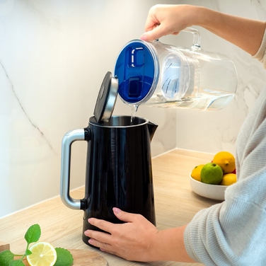 Скляний фільтраційний глечик Wessper D2 BOROSILICATE FF 3л, темно-синій + фільтр