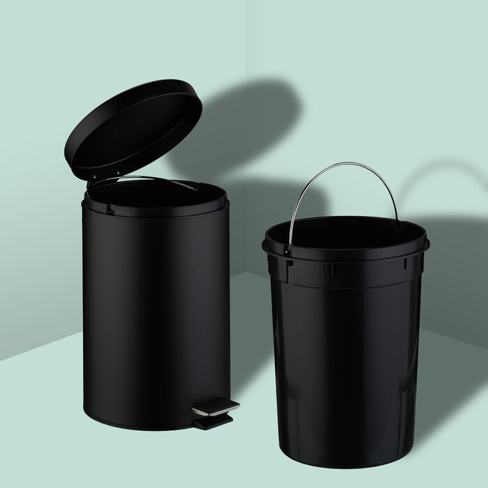 Relaxdays Round Trash Can for Kitchen, 20 Liter