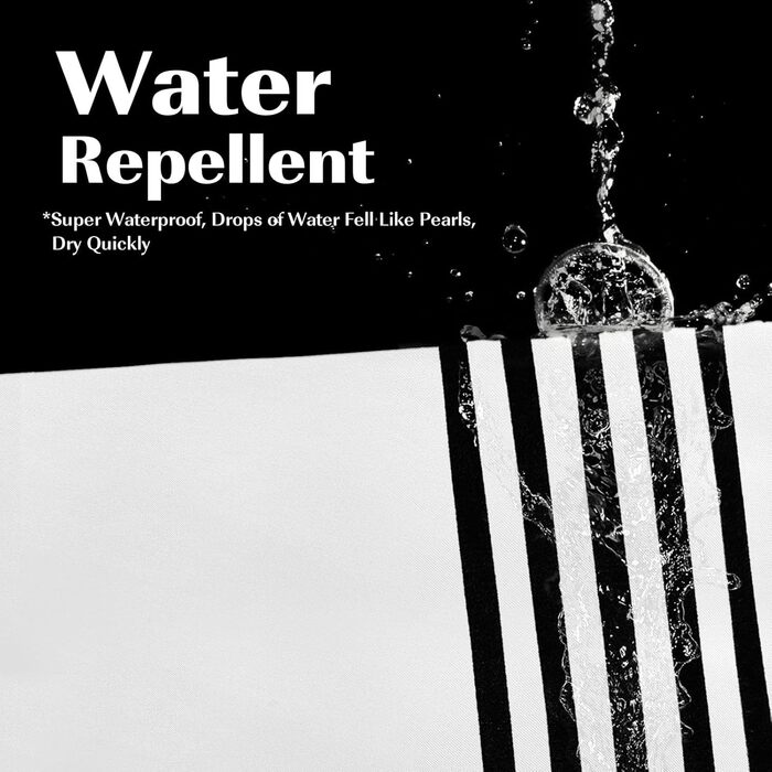 Шторка для душу Seasonwood, смугаста з бахромою, для ванної кімнати, важка, 183 x 183 см, чорно-біла