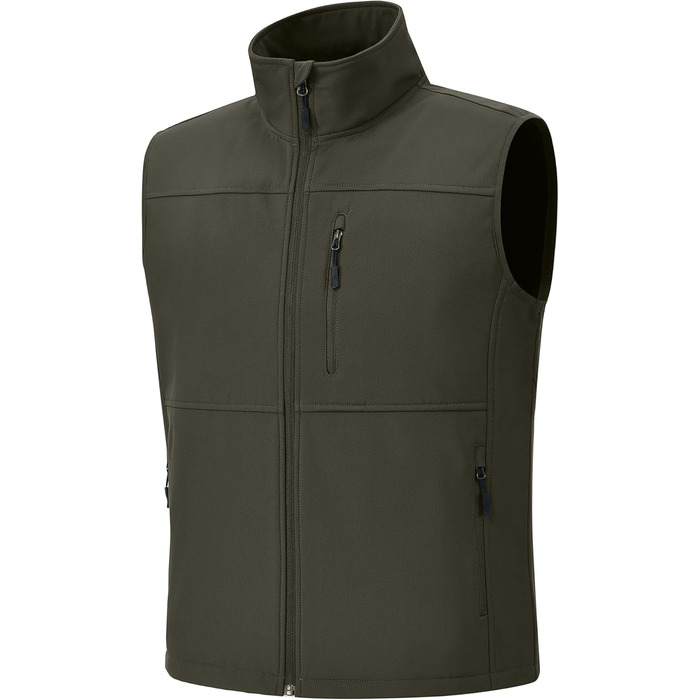 Чоловіча куртка Weste Outdoor з софтшелю, водонепроникна та вітронепроникна, bodywarmer, флісова підкладка, для піших прогулянок, колір: хакі (S)
