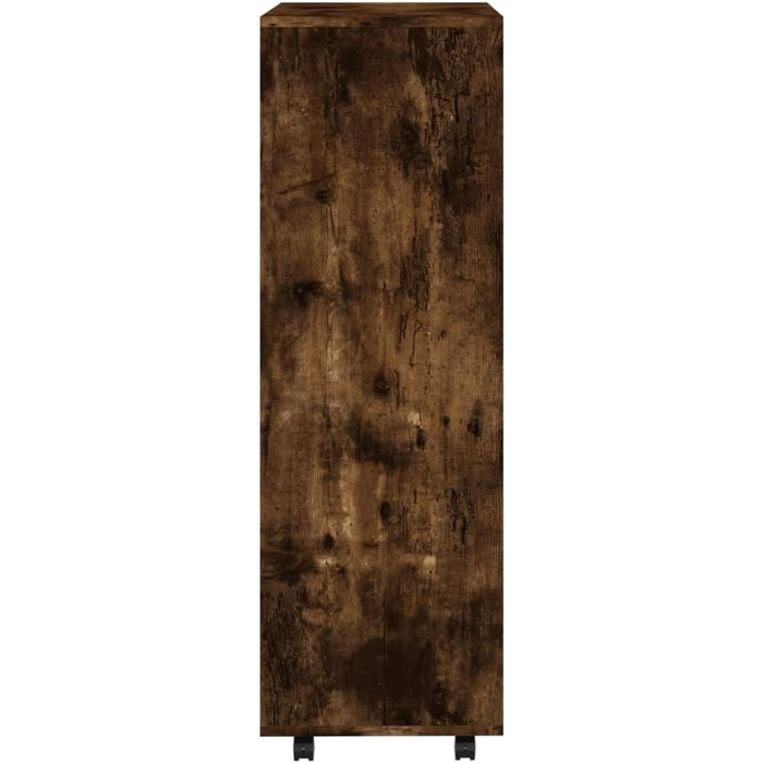 vidaXL Wardrobe with Open Shelf, 3 Side Shelves, Wheels, Coat Rack, Wardrobe, Bedroom, White, 80x40x110cm, Wood-Based Material (Smoked Oak)