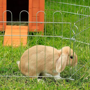 Клітка для кроликів Lionto, 59x58 см, розширювана, з металу, для вуличного використання, з підставками, дверцятами та сіткою, стійка до погодних умов, 8 елементів