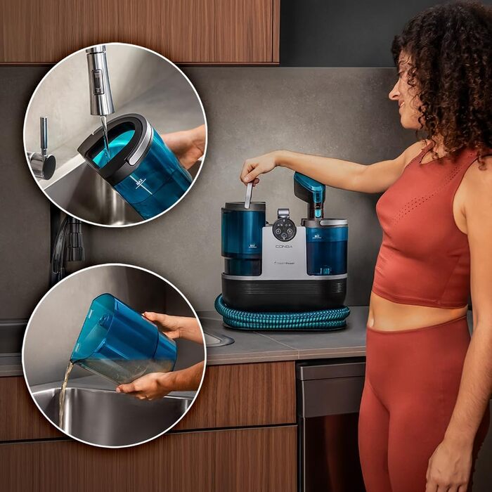 Пилгопоглинач Cecotec Conga Popstar 3000 CarpetClean з водяним пилососом, 400 Вт, 2 баки (чистий та брудний), водяний розпилювач, радіус дії 6 м, довжина шлангу 1,2 м