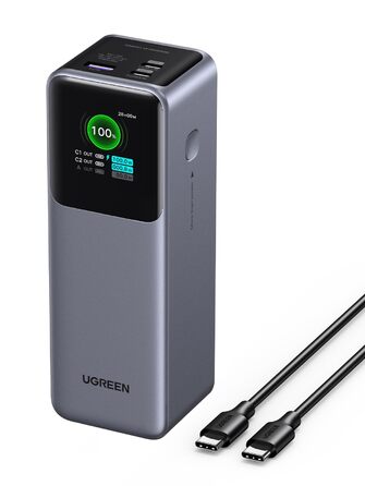 Power Bank UGREEN Nexode 25000mAh 200W з 3 портами, цифровим дисплеєм, USB-C PD 3.1, сумісний з iPhone, Galaxy, MacBook, Dell