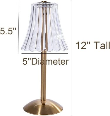 Бездротова LED-лампа настільна з акумулятором, диммер, нічна/настільна лампа для вітальні, спальні, 3 кольори, золота (квіти)