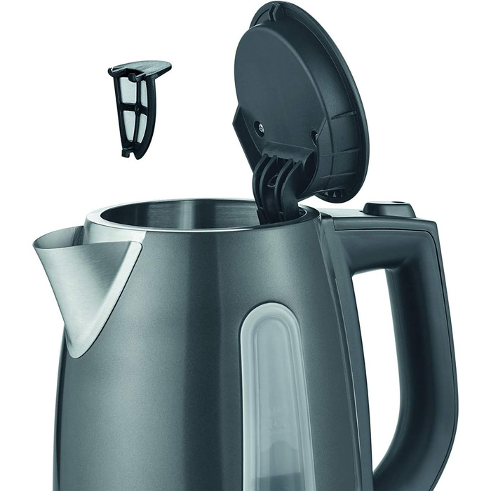 Електричний чайник SEVERIN WK 9540 сірий металік/чорний, 1,0 л, 2200 Вт, Single