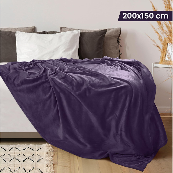 Плед Utopia Bedding: теплий та м'який флісовий плед 200x150 см (Lila)