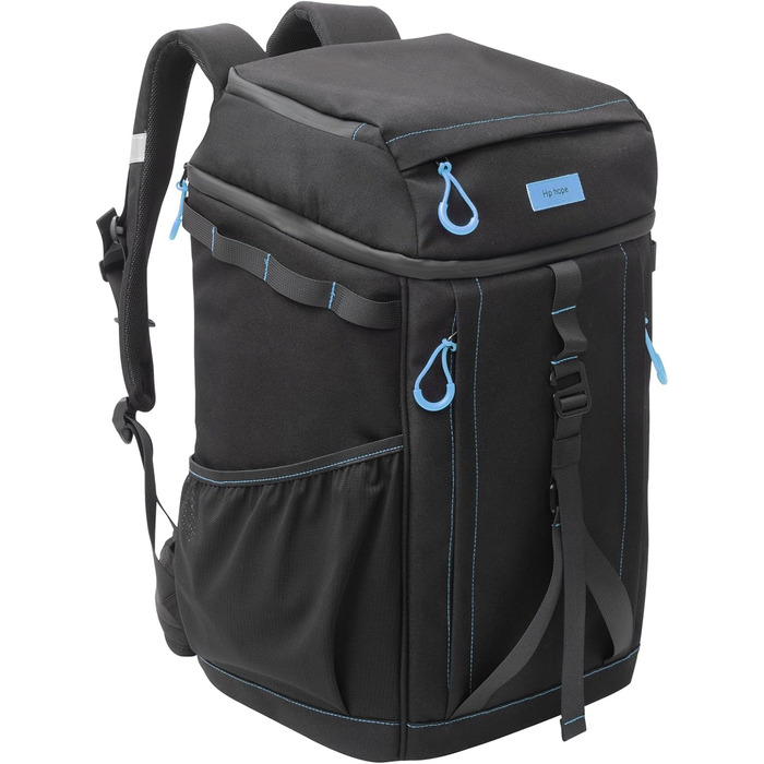 Рюкзак-холодильник HP Hope 35L, водонепроникний, ізольований, для пікніків, кемпінгу, пляжу, подорожей (Чорно-синій)