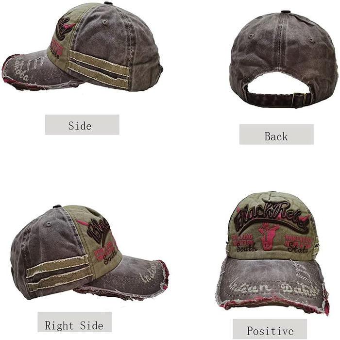 Кепка бейсболка вінтажна Baumwolle з бавовни, випрана джинсова, з потертостями, для чоловіків та жінок, стильна, спортивна, hip hop, регульована, універсальний розмір, колір A-Braun