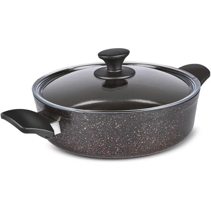 Набір кухонного посуду Karaca Biogranit Blackgold 12 предметів | Посуд з антипригарним покриттям | Стійкий до подряпин | Здоровий та екологічний | Енергоефективний | Елегантний дизайн | Легко миється