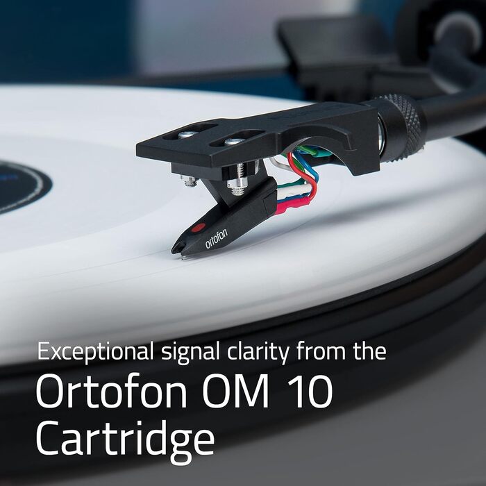 Програвач вінілу Fluance RT82 Referenz High Fidelity з картриджем Ortofon OM10, білий глянцевий лак