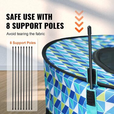 Клітка для цуценят VEVOR, розкладний вольєр для собак, 914 x 914 x 584 мм, 600D Oxford, для малих та середніх тварин (Блакитний)