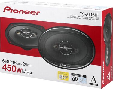 Автомобільні коаксіальні динаміки Pioneer TS-A6961F 6x9 дюймів, 4-смугові, 450 Вт, потужний звук, високий ККД, монтажна глибина 72 мм, з решіткою