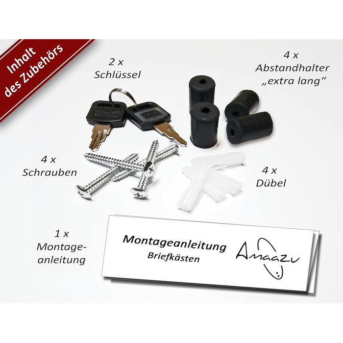 Поштовий ящик з нержавіючої сталі з оглядовим вікном та табличкою для імені, з відділенням для газет, замком (2 ключі), настінний, RAL 7016 (сірий), великий (XXL), білий