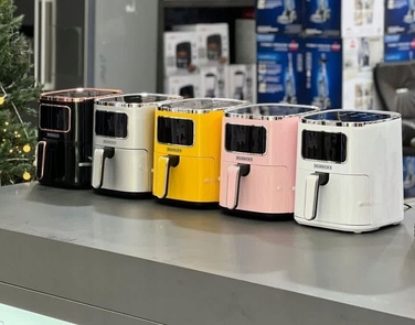 Аерофритюрниця Air Fryer 5л, 1450 Вт, велика чаша XL, рожева