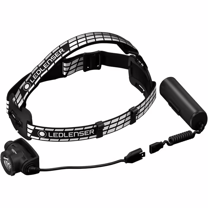 Ledlenser H7R Signature Premium Headlamp LED, rechargeable, waterproof IP67, 1200 lumens, focusable, Bluetooth, infinitely dimmable, beam distance 260m, USB magnetic charging cable, helmet mount, Outdoor MTB H7R Signature Single