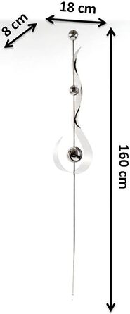 Kobolo Garden Stakes Drops, 160 cm, Silver, decorative stainless steel stake, weather-resistant & stable, stylish garden decoration for terrace, balcony & front yard