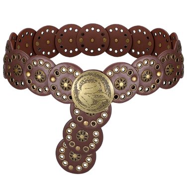 Жіночий шкіряний пояс-корсет в стилі вестерн SUOSDEY, широкий, коричневий, для суконь, талія до 115 см