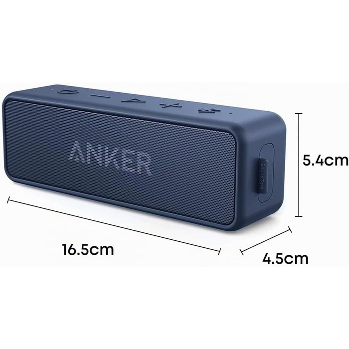 Anker SoundCore 2 Bluetooth колонка, 24 год, IPX7, мікрофон, темно-синій