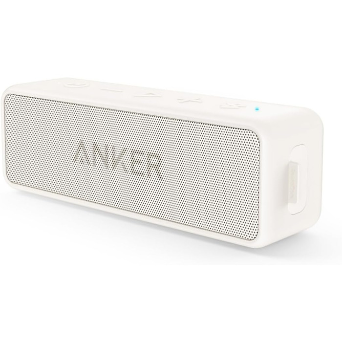 Портативна Bluetooth колонка Anker SoundCore 2, білий: потужний звук, глибокий бас, 24 години роботи, водонепроникність IPX7, сумісна з iPhone, Galaxy та іншими пристроями
