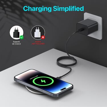 Бездротовий зарядний пристрій 20W для Samsung Galaxy S24/S23/S22/S21 та iPhone 12/13/14/15/16 (Срібний) – Швидка індуктивна зарядка