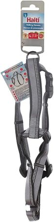 Шлейка для собак HALTI Walking з м'якою неопреновою підкладкою, 5 регульованих ременів та світловідбиваючим матеріалом. Підходить для середніх собак (розмір ), чорного кольору, L