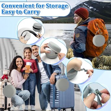 Подушка для шиї у літак, 360° - ергономічна подушка для подорожей з memory foam, набір для дорослих (з коробкою, маскою для очей та навушниками) чорного кольору