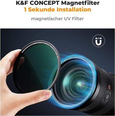 UV-фільтр K&F Concept K-Serie 72mm з магнітним кріпленням для захисту об'єктива