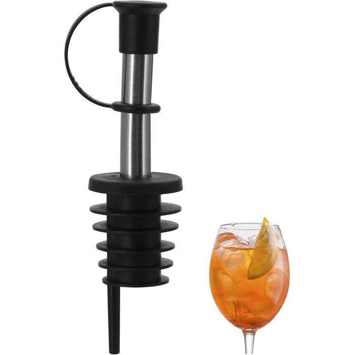 Виливний для пляшок Westmark 2 - Inox Eco-Pour, нержавіюча сталь, з кришкою, чорний/хромований