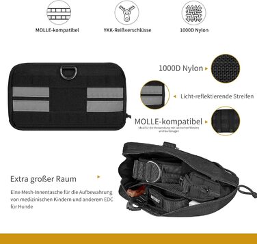 Futterbeutel OneTigris для собак (2 шт.) MOLLE система, 23,5x13x5 см, чорний