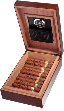 HUMIDOR MEGACRA для сигар: ручна робота, іспанська кедр, гігрометр, зволожувач, на 10-20 сигар