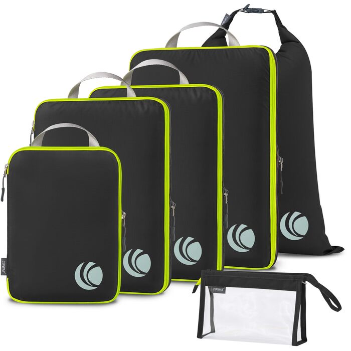 Органайзер для валізи Cipway Kompression Set (8 шт.) - Набір для пакування багажу, чорний