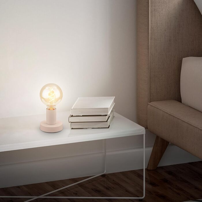 BRILONER Настільна лампа міні, ретро, вінтаж, E27, 10W, для дому, офісу, читання, 10x9 см (діаметр x висота), метал, бежевий