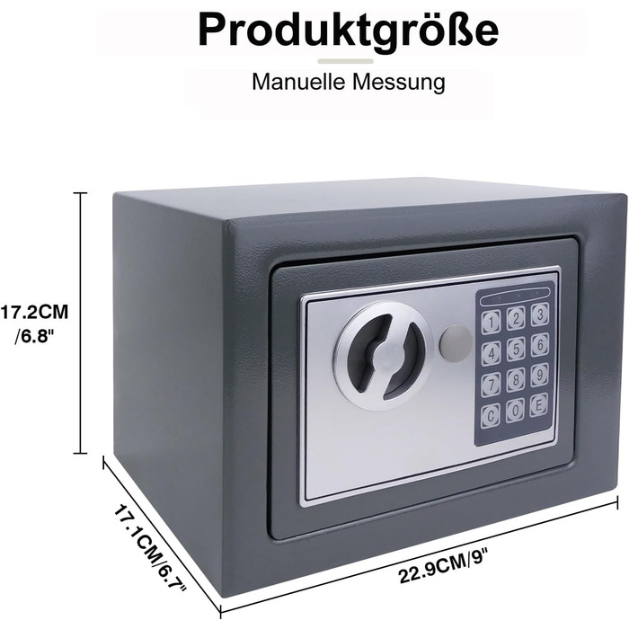 Сейф для ключів Tresor з ключовим та кодовим замком, 31x20x20 см, вологостійкий, для дому, офісу, готелю, чорний