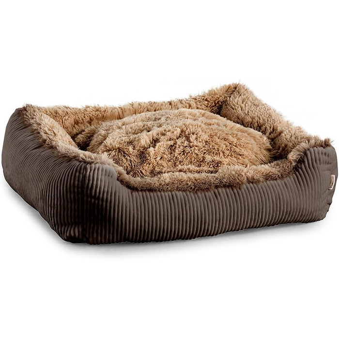 Gutekissen® Шерстисте ліжко для собак середнього розміру - подушка для собак, яку можна прати - вибір кольору та розміру (90x75 см, XL, Коричневий)