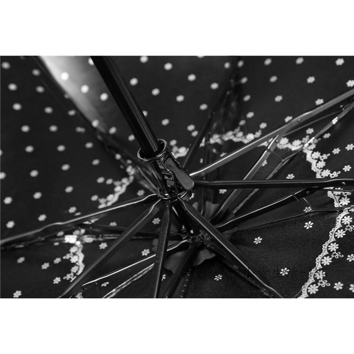Жіночий дитячий парасолька від сонця та дощу FakeFace® з поліестеру, чорний, ручний, з UV-захистом