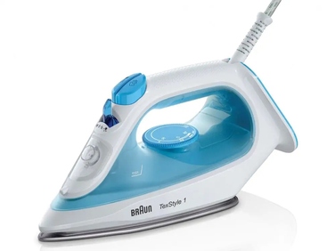 Парова праска Braun TexStyle 1, синя, керамічна підошва, 2000 Вт, 220 мл