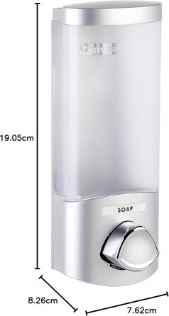 Дозатор для мила, гелю для душу та шампуню Better Living, хром, ABS-пластик, білий, однокамерний