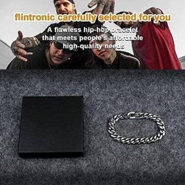 Браслет чоловічий Flintronic з нержавіючої сталі, ланцюгова броня, 10 мм, 21 см, срібляний