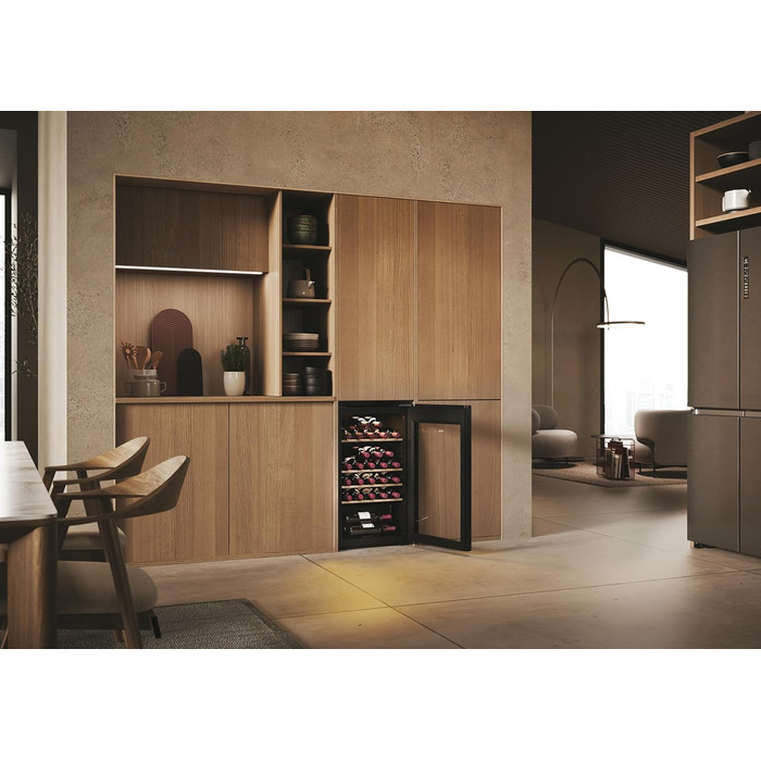 Haier 34 Bottle Wine Refrigerator - 1 Zone Wine Cooler with UV Glass Door, Wi-Fi & Touch Display
