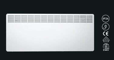 Настінний конвектор AEG WKL 2005, 2000 Вт, для приміщень до 20-30 м², з LC-дисплеєм та тижневим таймером, металевий корпус, білий