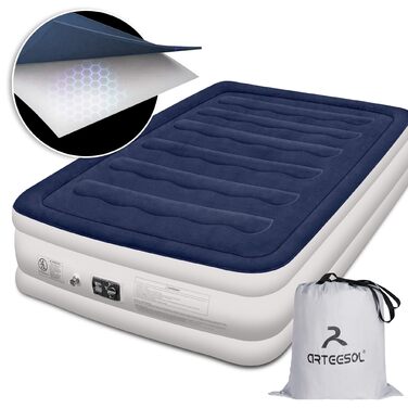 Надувний матрац Luftmatratze односпальний, швидке надування (90 сек), водонепроникний, для гостей та подорожей, подвійний розмір