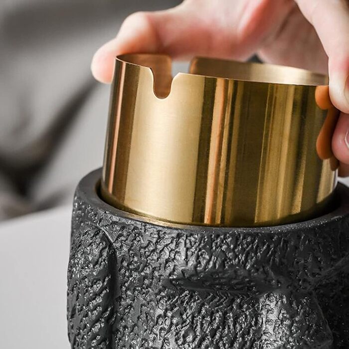 Відро для сміття на вулицю та балкон, герметичне, як стильний декор. Підходить для бетону та нержавіючої сталі (чорний). (Сірий - C, L)