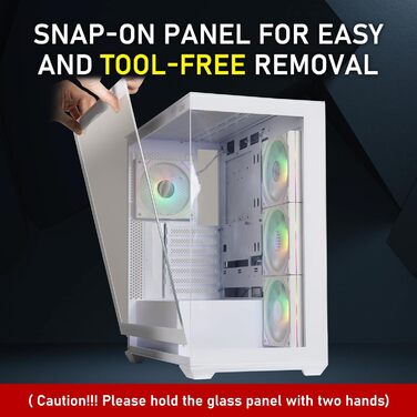 Корпус для ПК BitFenix CETO White з високою вентиляцією та склом Panoramic Tempered Glass, підтримка Reverse Connection Motherboard, 4x ARGB вентилятори Infinity Mirroring, підтримка 360mm AIO та GPU 410mm